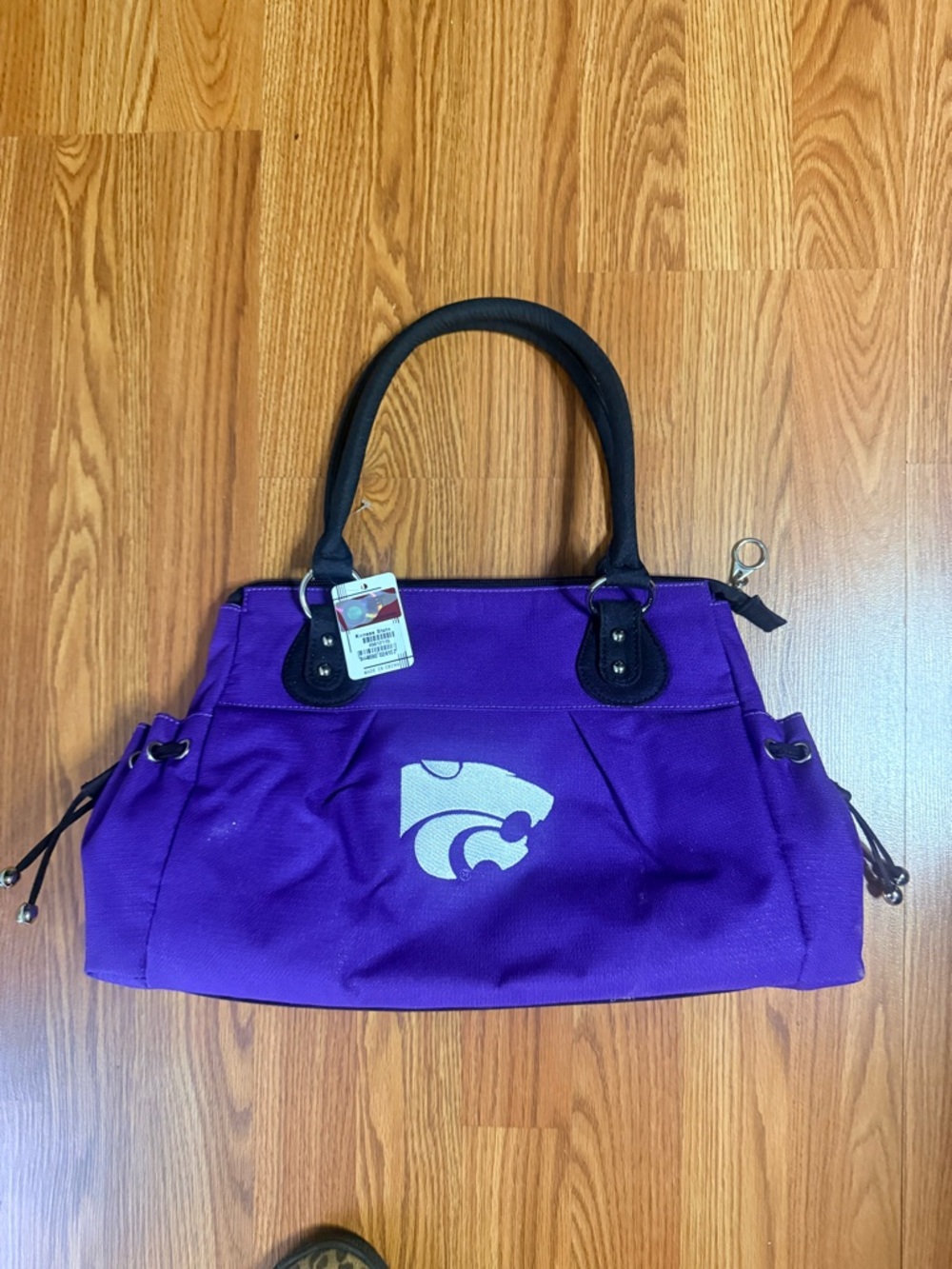 Kansas State Purple Canvas Tote Bag with Black Handles
